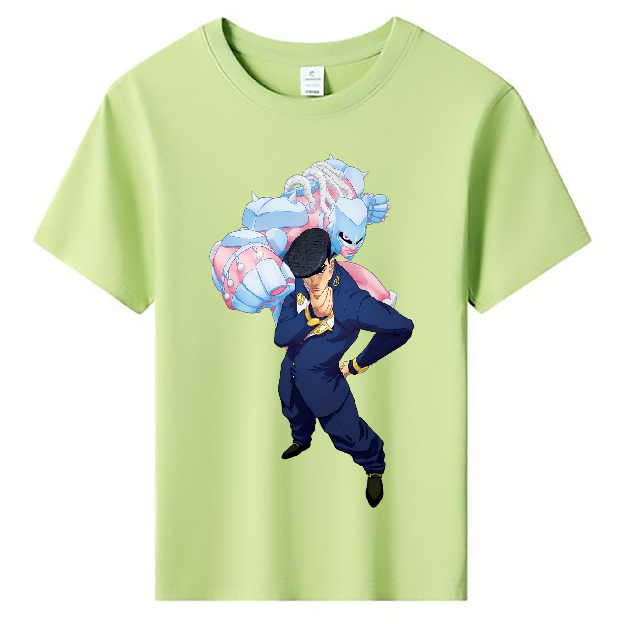 （画像用） ジョジョの奇妙な冒険 ひがしかた じょうすけ JoJo's Bizarre Adventure Higashikata Josuke 綿100％キッズTシャツ（フロントプリント）